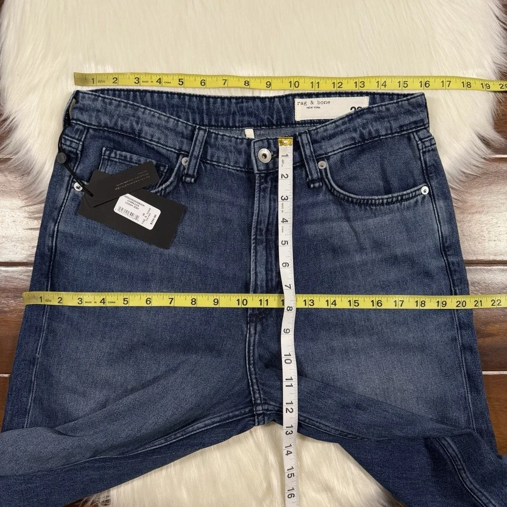 Rag & Bone Women's Size 28 Logan Mid Rise Wide‎ Leg Denim Jeans in Charlock